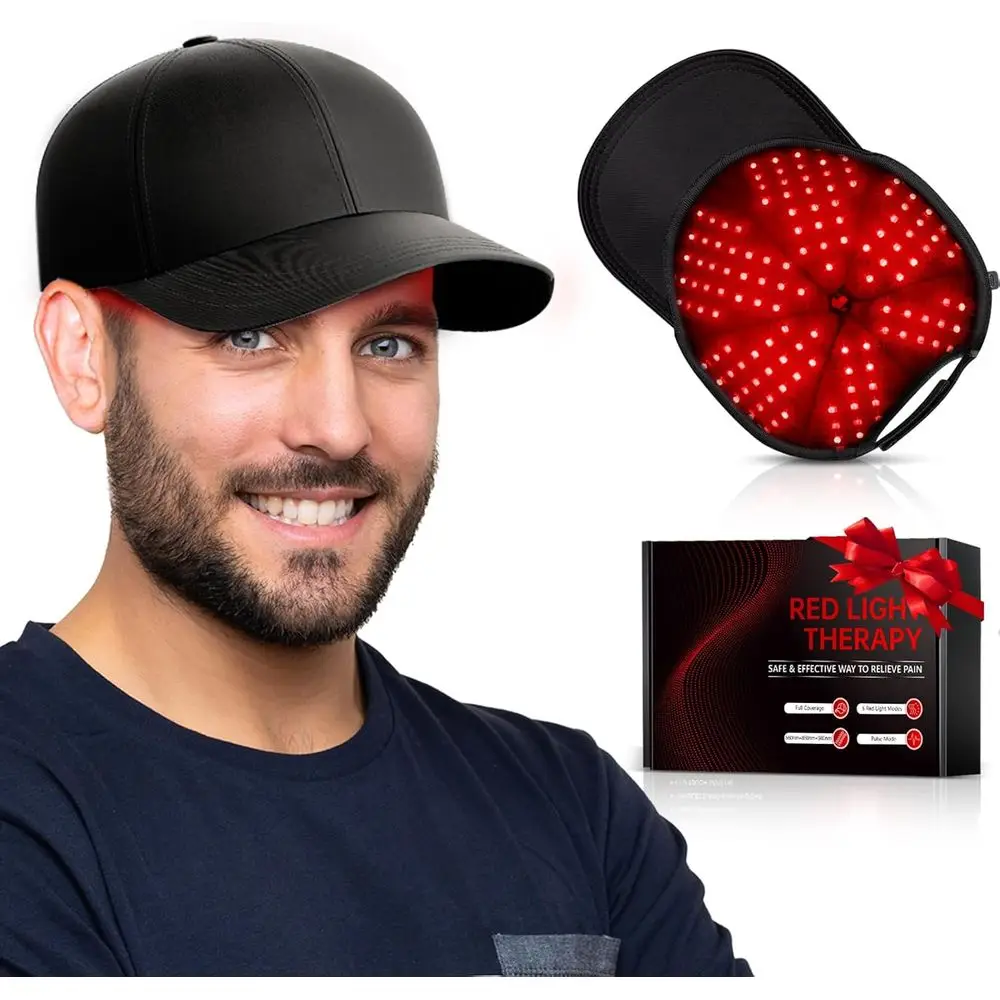 Enhanced 180 LED Red and Infrared Light Therapy Device for Hair, with Timer and Controller for Men and Women