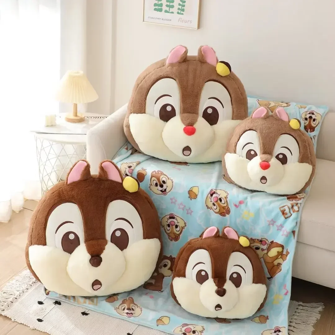 Disney Chip and Dale Plush Toy Chipmunks Anime Pillow Back Cushion Soft Comfortable Stuffed Plushies Kids Birthday Gifts