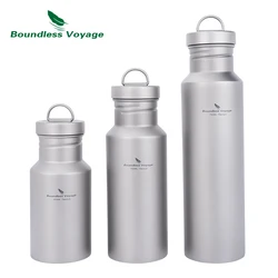 Bezgraniczna podróż z szerokimi ustami tytanowa butelka z pokrywką szczelna sportowa butelka na wodę kempingowa pojedyncza warstwa kolba, 400/550/750ML