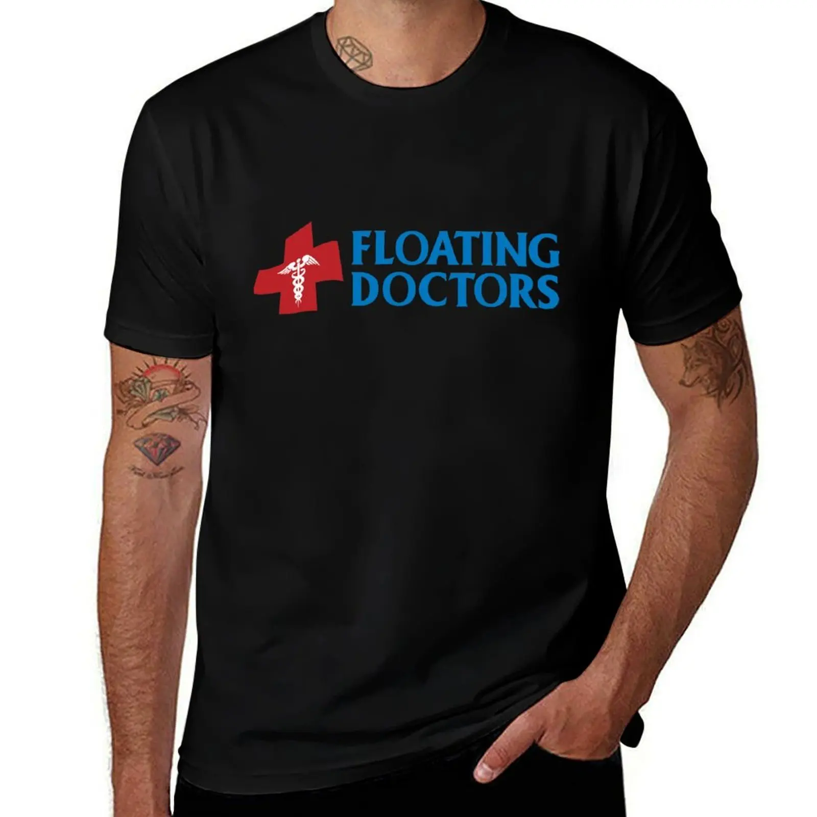 

Floating Doctors Medical Cross Logo T-Shirt funny costumes cotton man t-shirts boys whites Men's cotton t-shirt