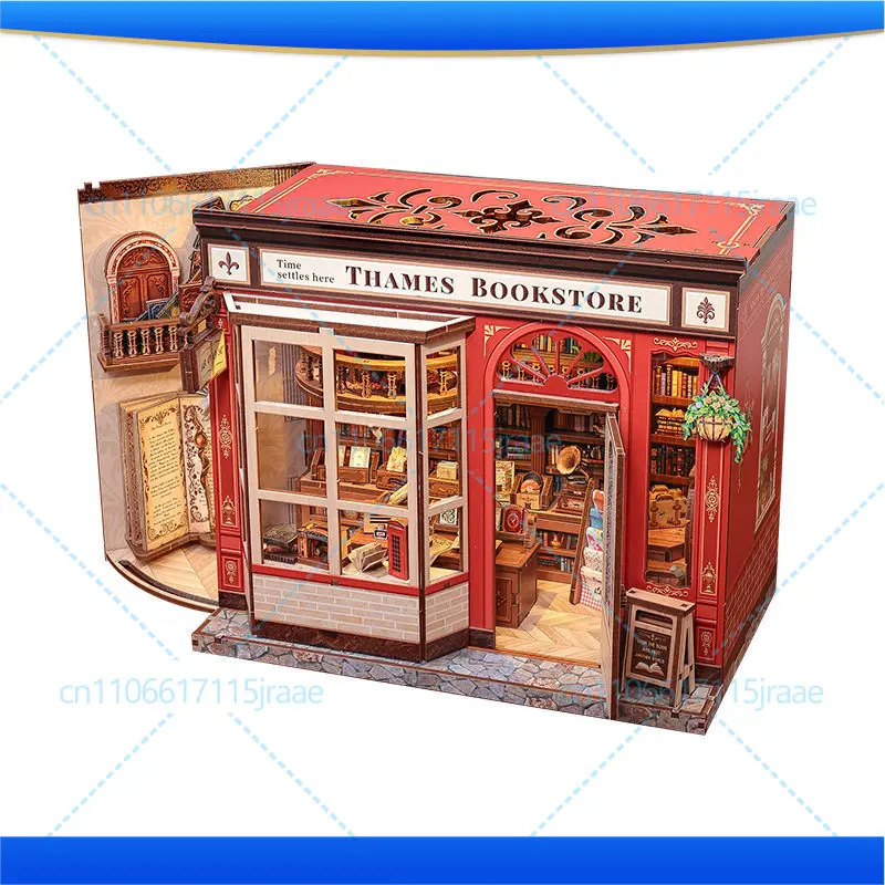 

Bach Qinfang миниатюрная сцена избы ручной работы DIY книга деревянный строительный блок головоломка