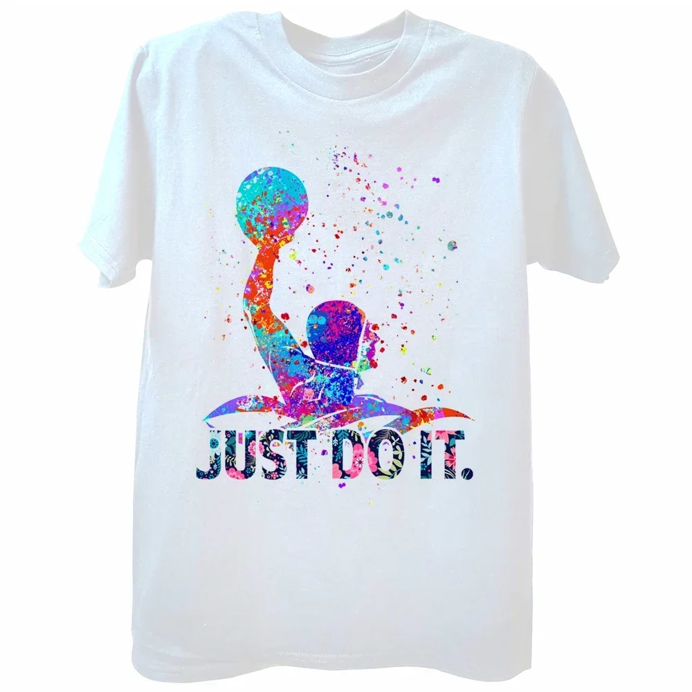 New Summer Men Short Sleeve Water PuIuColor Art Waterpolo Halloween Classic T-Shirt Print Boy Casual Tops White Tees