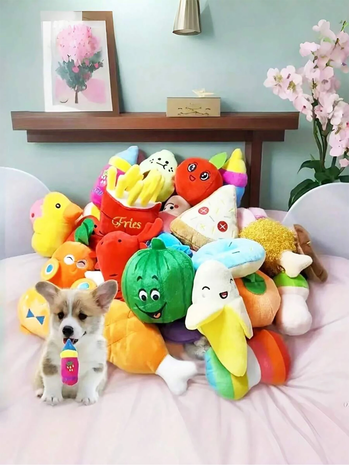 2/4/6/14 Piece Cartoon Dog Toy Set, Suitable for Small Dogs—Interactive Rustling Pet Play Set, Suitable for Pets That Like to Chew, Tug-Of-War Toy with Bells
