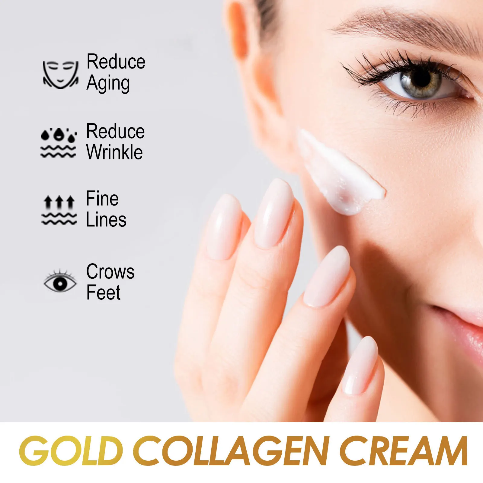 Gold Collagen Face Cream Anti Aging Firming Lifting Fade Fine Lines Puffiness Smooth Brightening Nourishing Tightning Skin Care