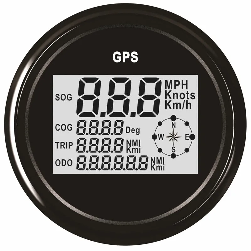 Auto Tuning Instrument 85mm Digital GPS Speedometers 0-999Knots MPH Km/H LCD Display Speed Charts 9-32v for Car Truck Motorcycle