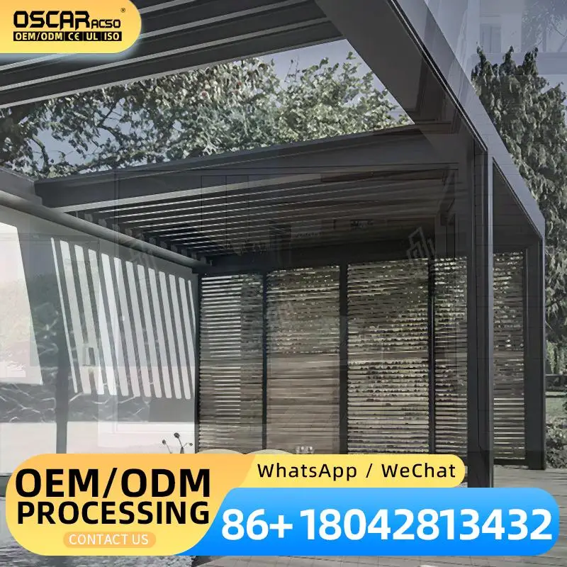 Motorised Louvred Roof Luxury Outdoor Bioclimatic Shade Aluminum Pergola for Terrace SnowResistant Rainproof pergola