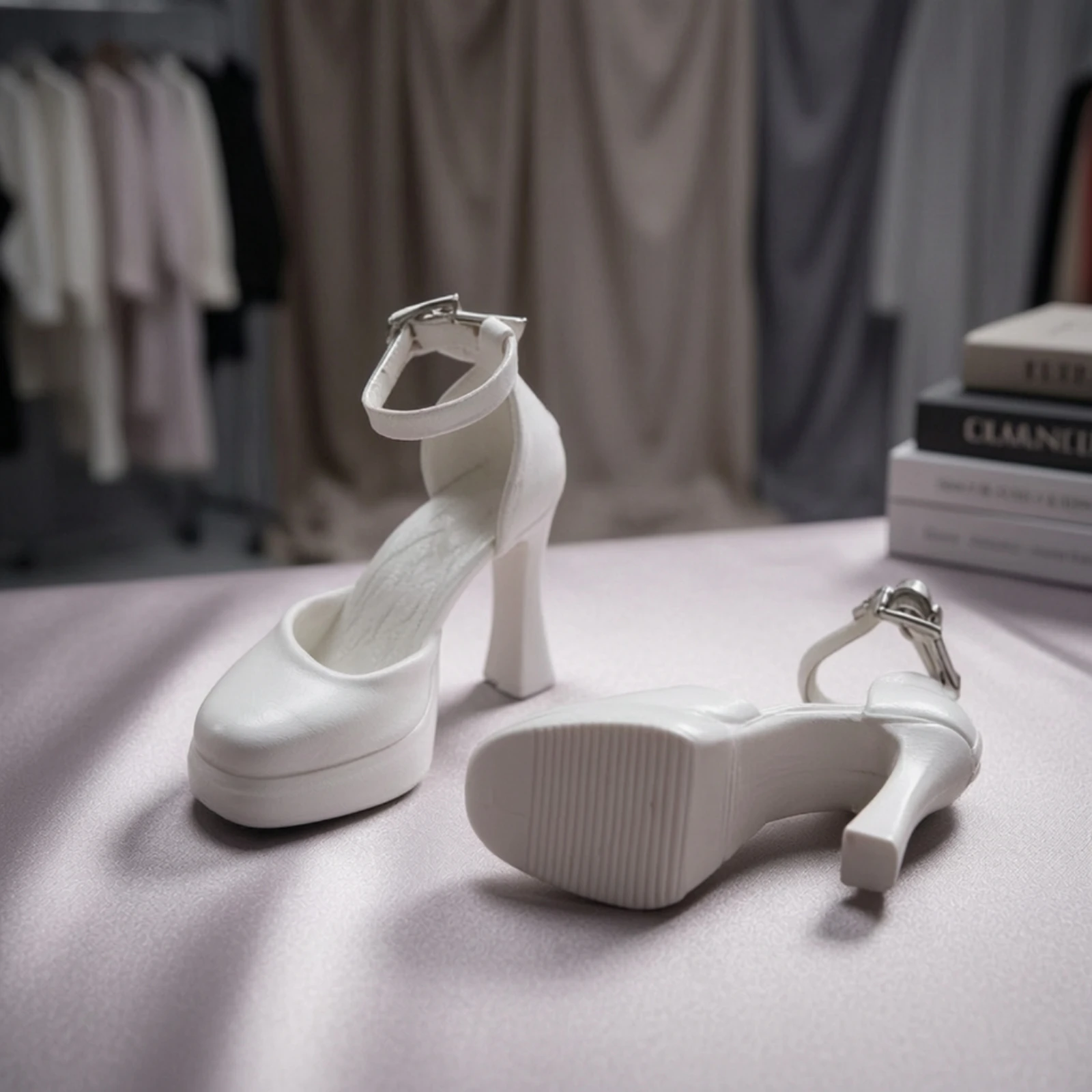 1/6 Scale Doll Mary Jane Shoes with Buckle Platform High Heels for Fashion Doll Collection