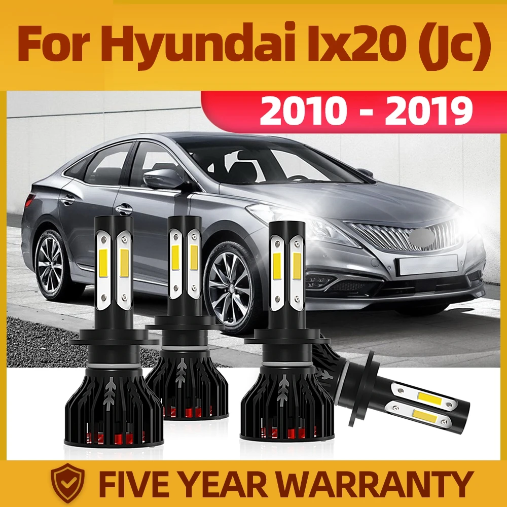 TEENRAM Lamp Car Headligh 120W 20000LM White 6000K light CSP Chip H7 High H7 Low Beam For Hyundai Ix20 (Jc) 2010-2019