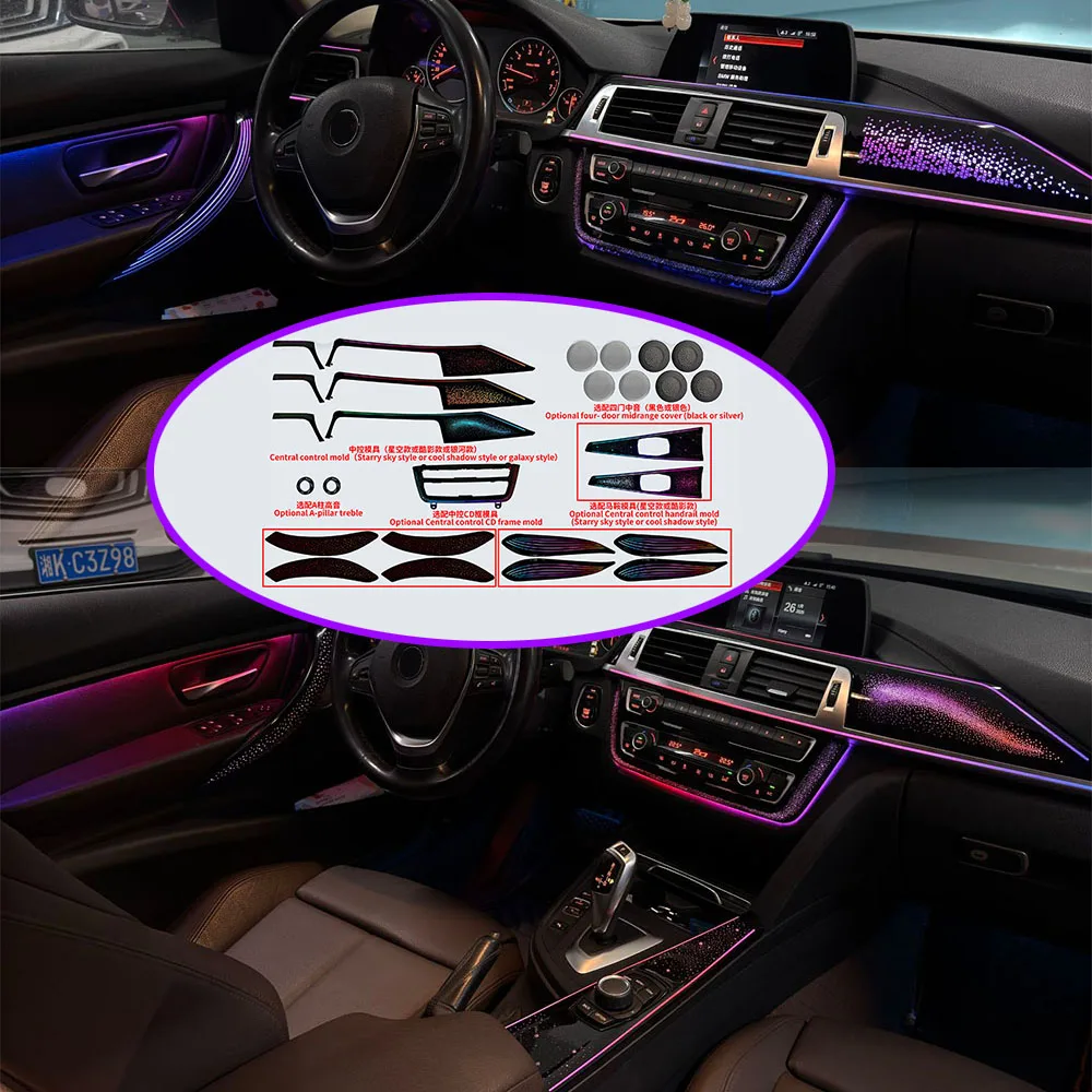 For 2013-2019 BMW 3/4 Series F30 F32 F36 F33 Ambient Light Plug and play screen control 64 Colors OEM Dynamic Atmosphere Light