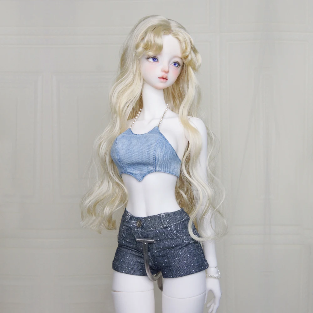 D09-P773 детская игрушка ручной работы 1/3 IMPL SD16 SOOM AS девушка BJD/SD кукольная одежда жемчужная шея стирка джинсовый топ без бретелек 1 шт.