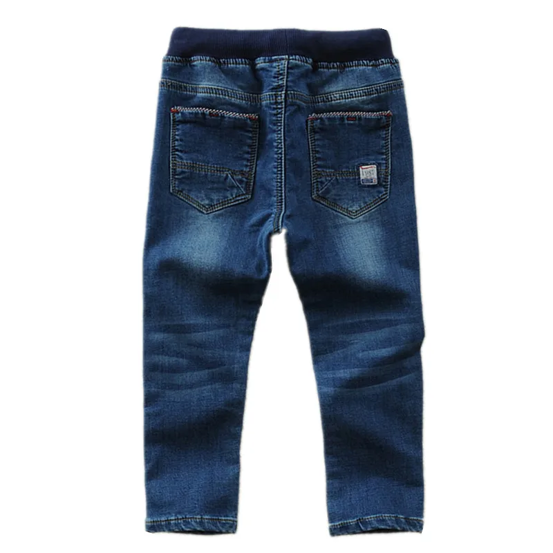 Kids Boys Jeans Classic Solid Design Children Denim Pants Spring Autumn Casual Elastic Waist Trousers 2 To 14 Years Clothes