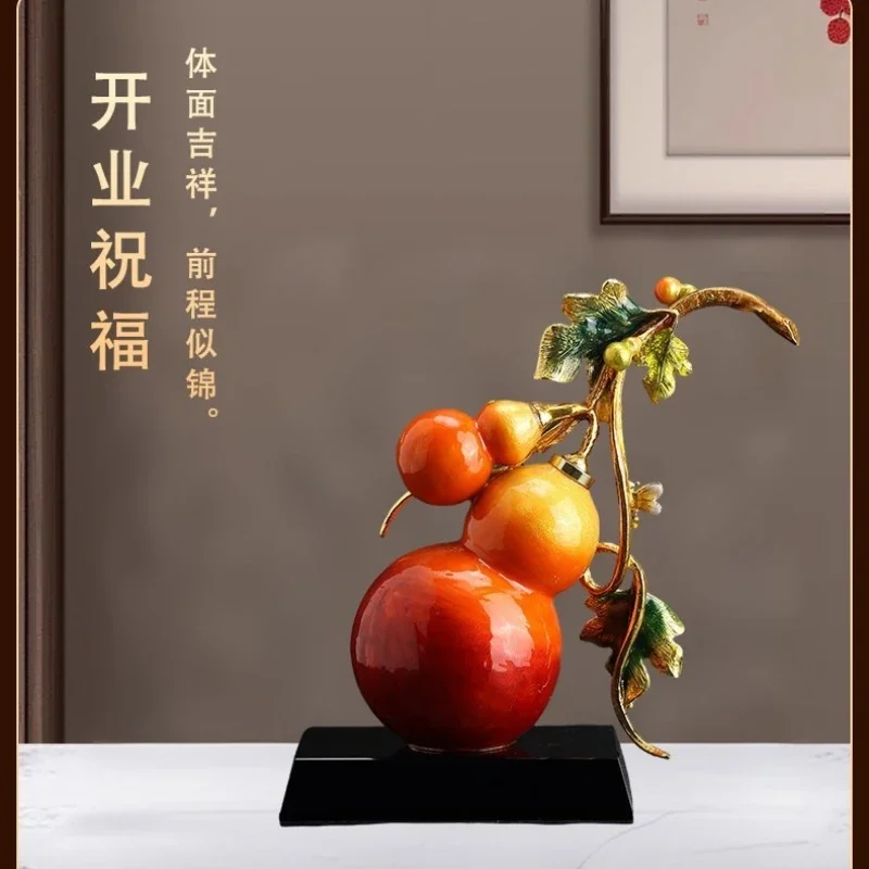 HYS  Enamel color gourd home jewelry ornament living room decoration entrance decoration wholesale custom copper gourd