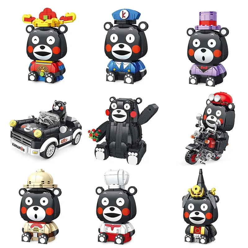 PANLOS Kumamon Bear Building Block Cartoon Bear Model Bricks DIY Assemble Education Toys for Children Kids Adult Birthday Gift