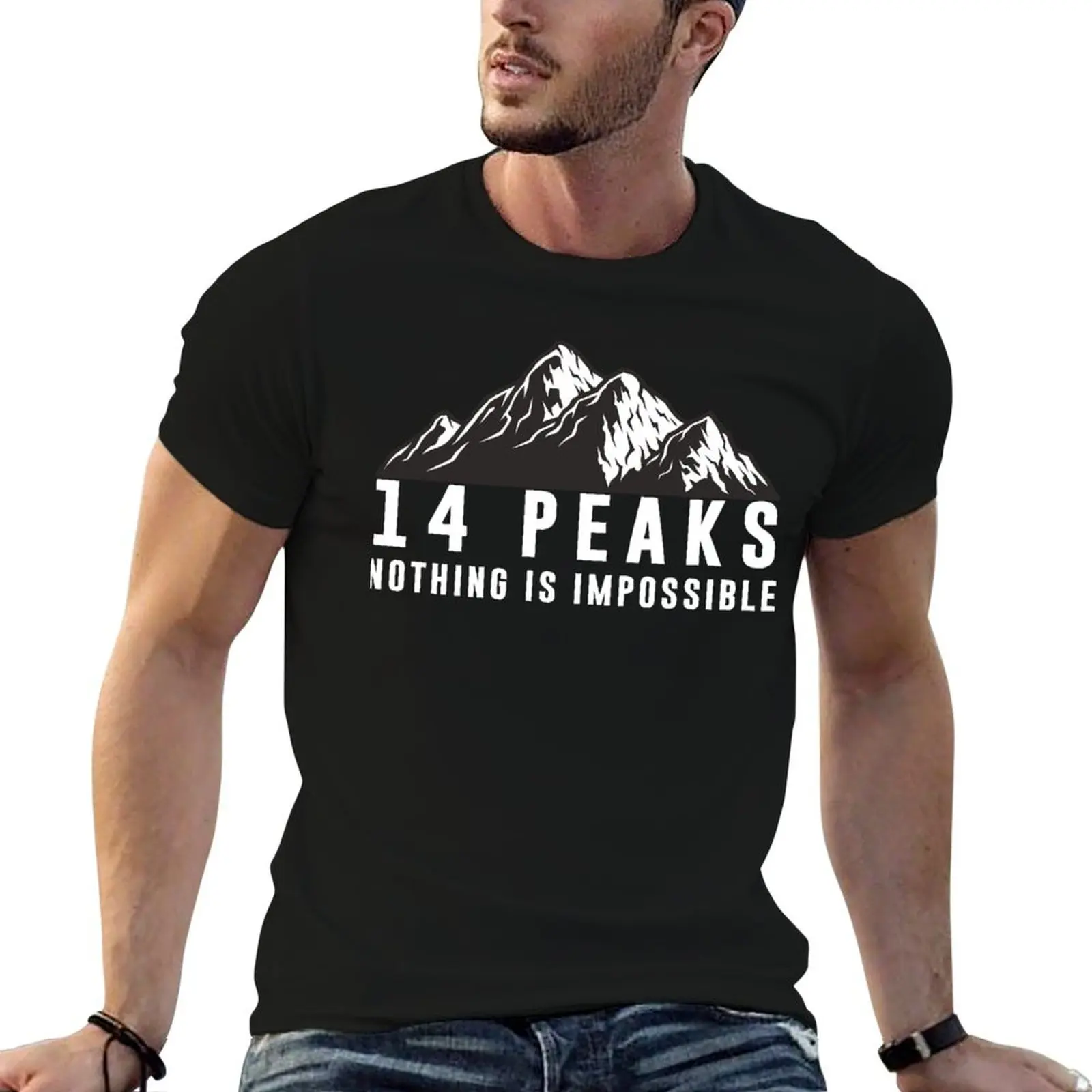 14 Peaks Nothing is Impossible Nimsdai Purja T-Shirt Gym Exercise Short Sleeve T-Shirt