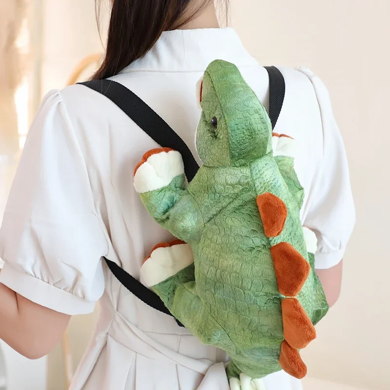 45CM Cartoon Stegosaurus Plush Backpack Stuffed Lifelike Dinosaur Doll Lovely Animal Bag Coin Purse Shoulder Bag