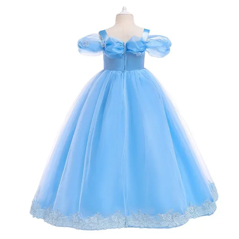 Costume de Cosplay de Cendrillon pour Enfant Fille, Robe de Princesse, ixd'Anniversaire, Halloween, Carnaval