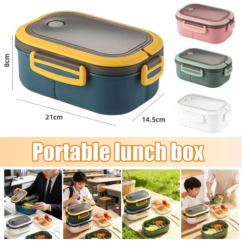 

Double-layer Lunch Box Portable Compartment Fruit Food Box Microwave Lunch Box With Fork And Spoon Picnic Fresh Box Kitchen