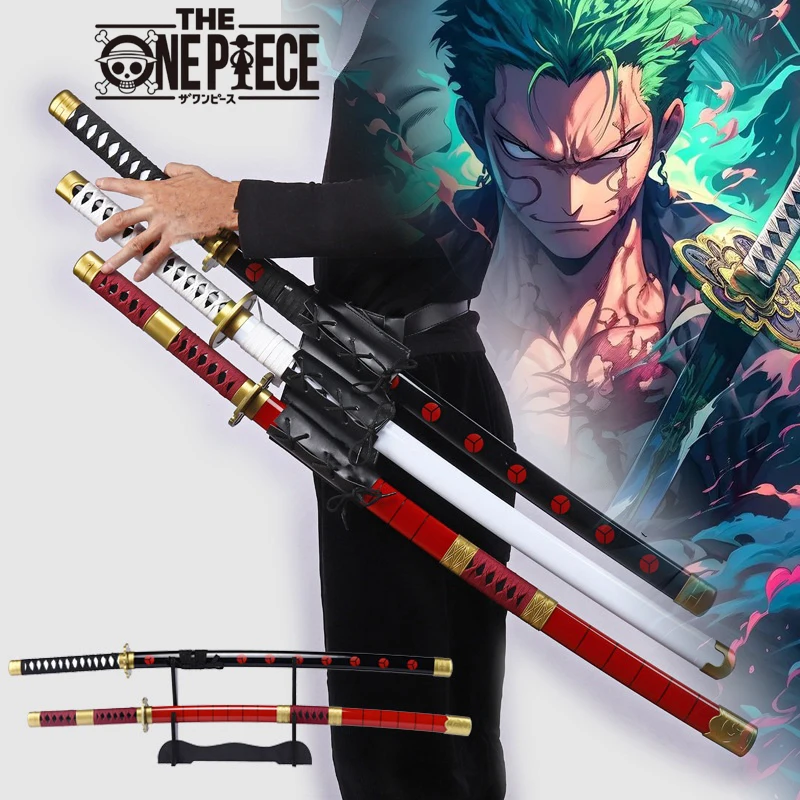 40incn Roronoa Zoro Katana Ninja Knife Sword Anime One Piece Cosplay Real Size Japanese Katana Original Samurai Sabre Toy Gift