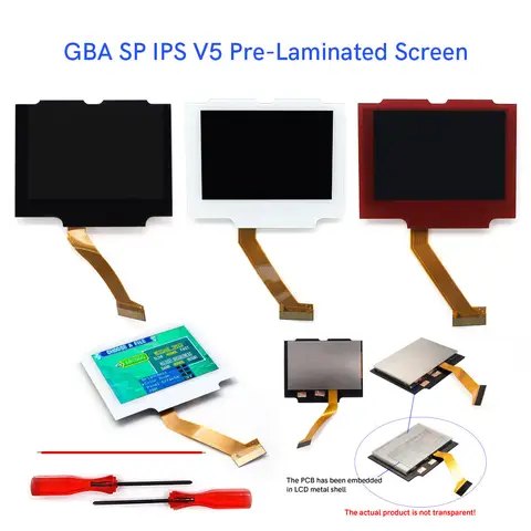 HISPEEDIDO V5 Laminated GBA IPS Backlight LCD Screen Kits With Shell For GameBoy Advance SP Console NO NEED CUT Easy to install
