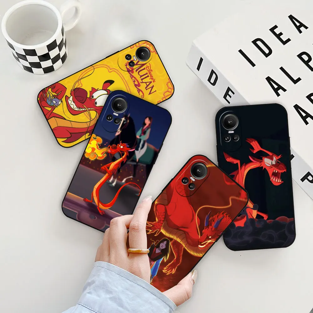 

Disney Mushu Dragon Mulan Phone Case For OPPO Reno 11 11F 10 8 8T 7 7Z 6 6Z 5 4 3 2F Z ACE Pro Plus 5G Black Soft Silicone Cover