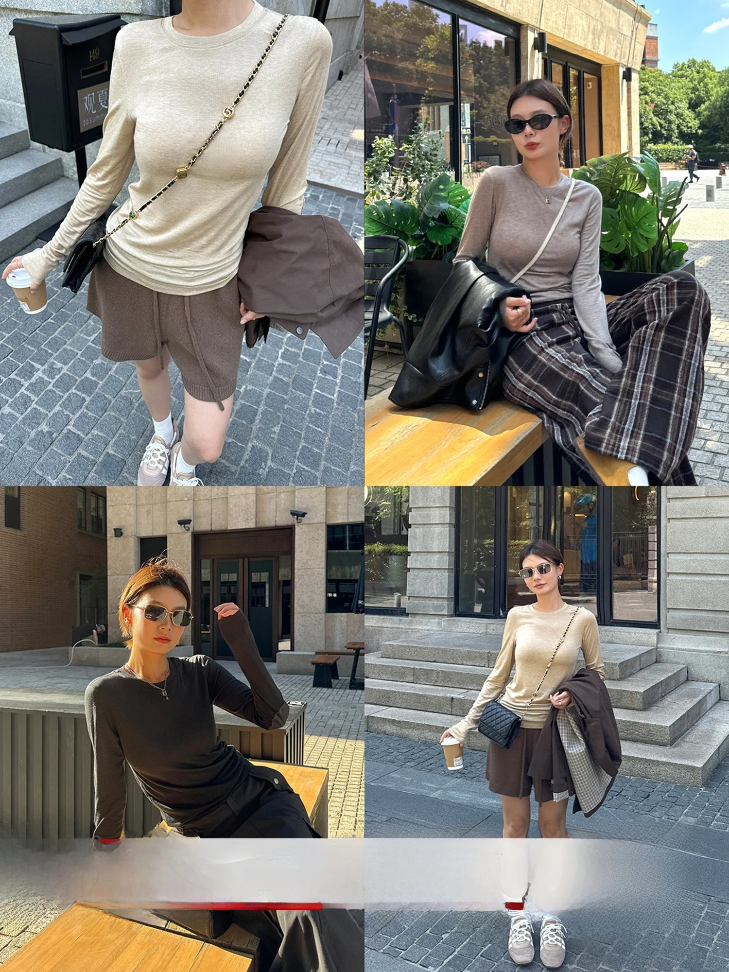 

Женская свободная футболка Long Sve round Ne из смеси шерсти, повседневная футболка, осеннее новое поступление, Ciwalk Travel Street Sle