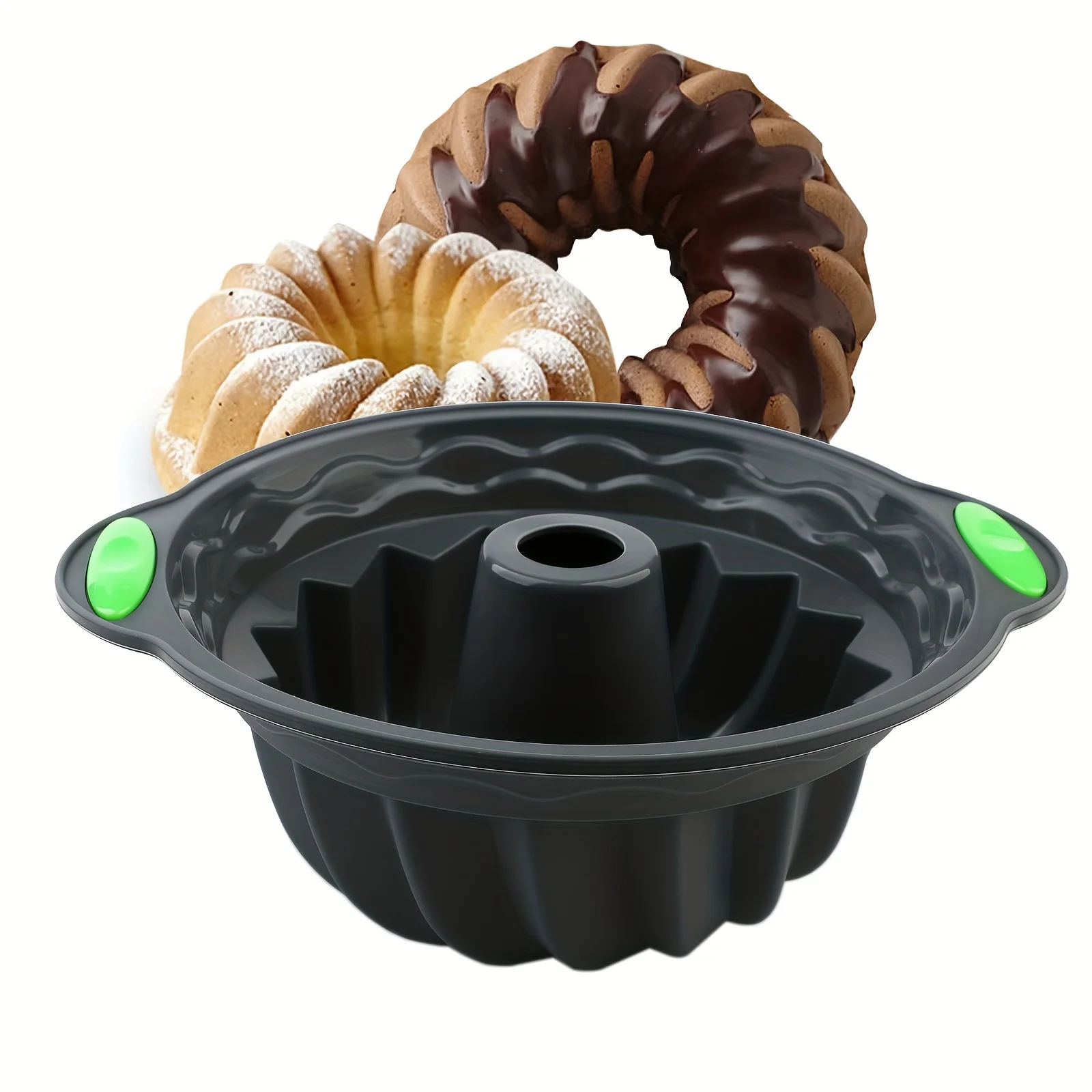 A large swirl cake baking pan, 10inch baking cake mold, can be used to make cakes, fruit cakes, Valentine's Day treats, pudding jelly, etc