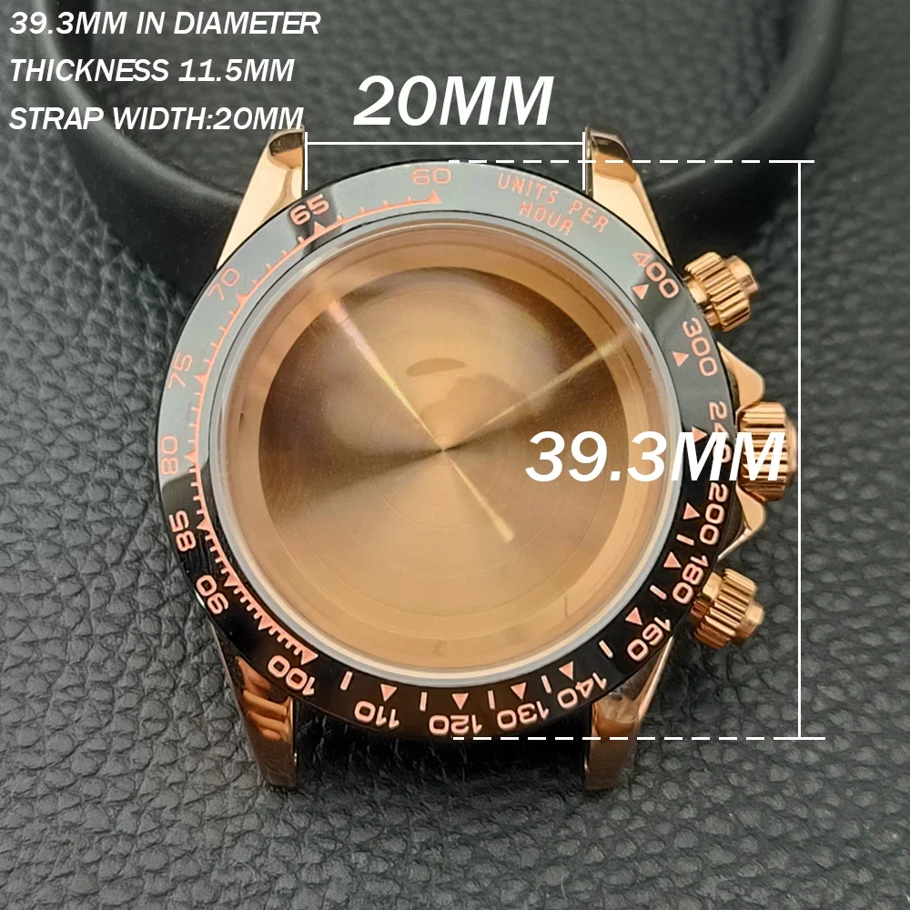 39.3mm VK63 Silvery/Gold Men's Watches Steel Case FIT VK63 Movement Case Watch Accessories Watch Parts Fits 20mm Strap Watch Box - Image 4