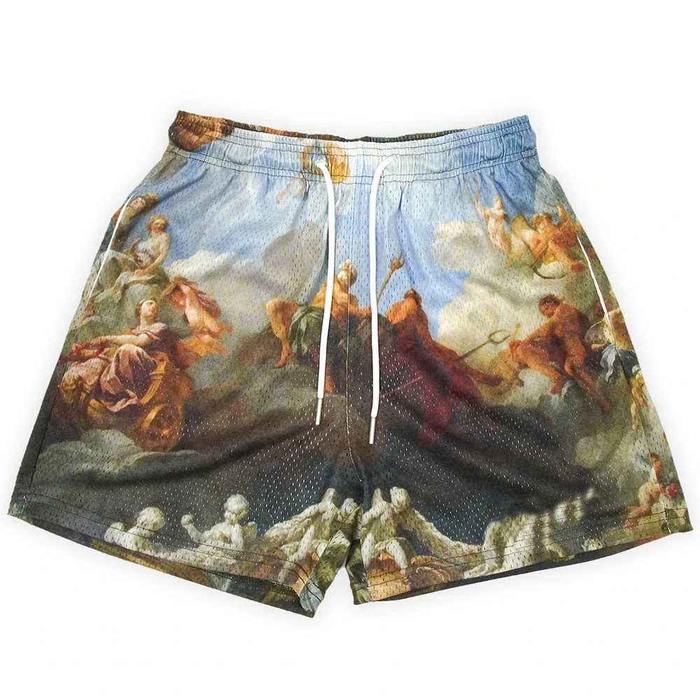 Summer New Trendy  Design Shorts Women Men Vintage Oversize Street Sports Outdoor Shorts Hawaii Beach Short Pants Swim Trunks