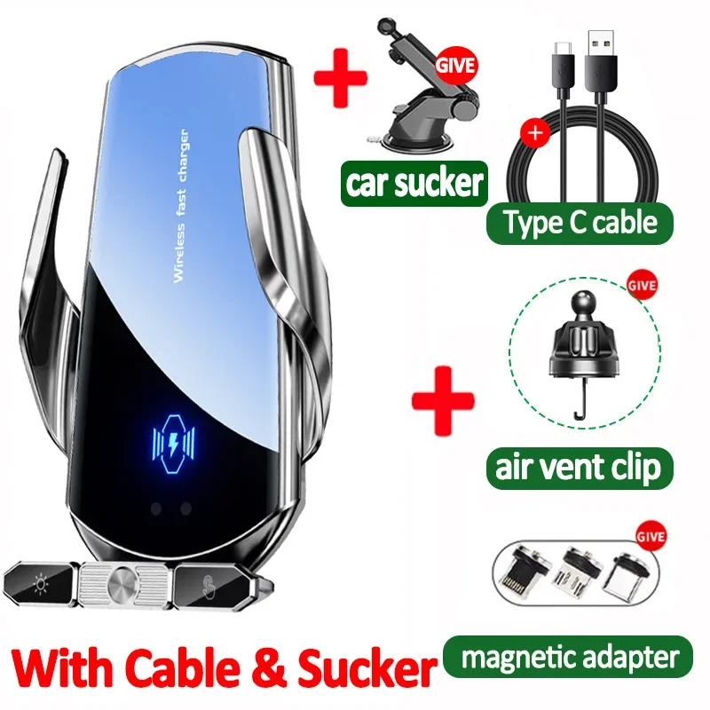 Draadloze Oplader Auto Auto Magnetische Ontluchter Telefoon Houder Voor iPhone 16 15 14 13 Samsung Xiaomi Inductie Snelle Laadstation