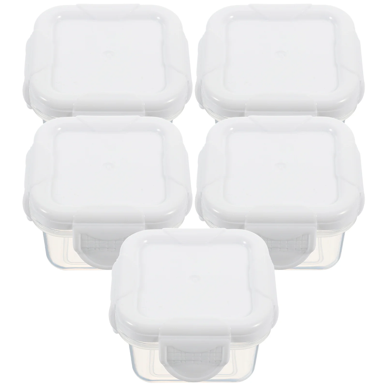 

5pcs Sealing Storage Box Condiment Containers With Lids For Food Sauce Dipping Bowls Portable Dressing Box Small