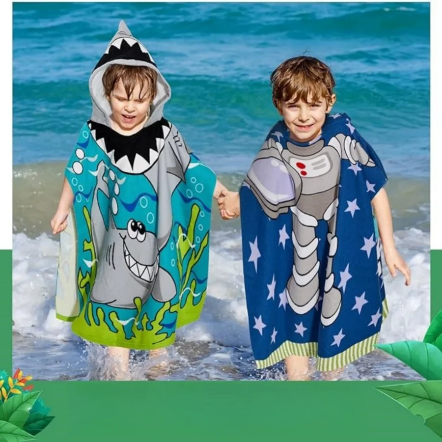 Kids Boys 1-5 Years Old Bathrobe Newborn Towel for Kids  Dress Up Kids Poncho Cape Kids Beach Towel Poncho Hooded Baby