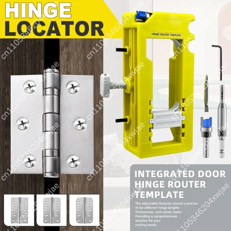 Professional Hinge Installing Kit, All-in-One Mortising Template for Doors, Quick Setup Drilling Guide System
