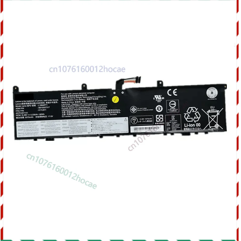

15.36V new L18M4P71 01YU911 Battery For ThinkPad P1 X1 SB10S57317