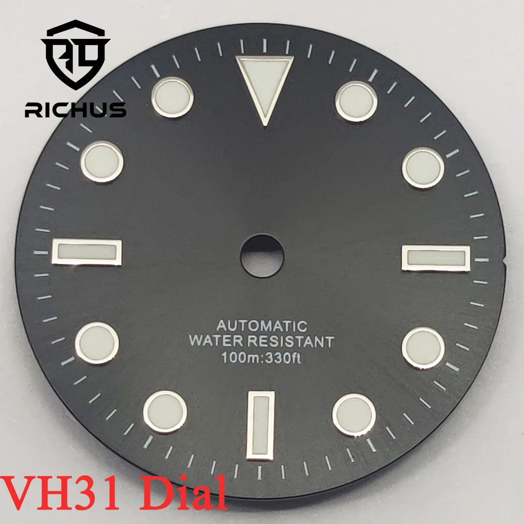 

RICHUS 29mm Watch Dial VH31 Watch Dial Blue Green Luminous Fit VH31 Quartz Movement
