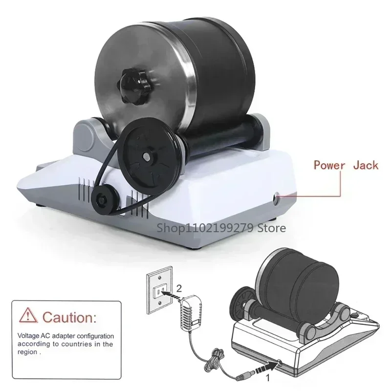 Electric Gem Polishing Tumbler Kit with Raw Stones for STEM Hand‑craft Hobby Beginners