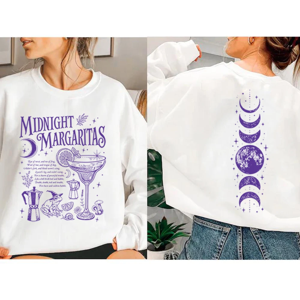 Midnight Margaritas Sweatshirt Practical Magic 2 Side Print Halloween Witch Movie Shirt Girl Tequila Pullover Spooky Season Tops