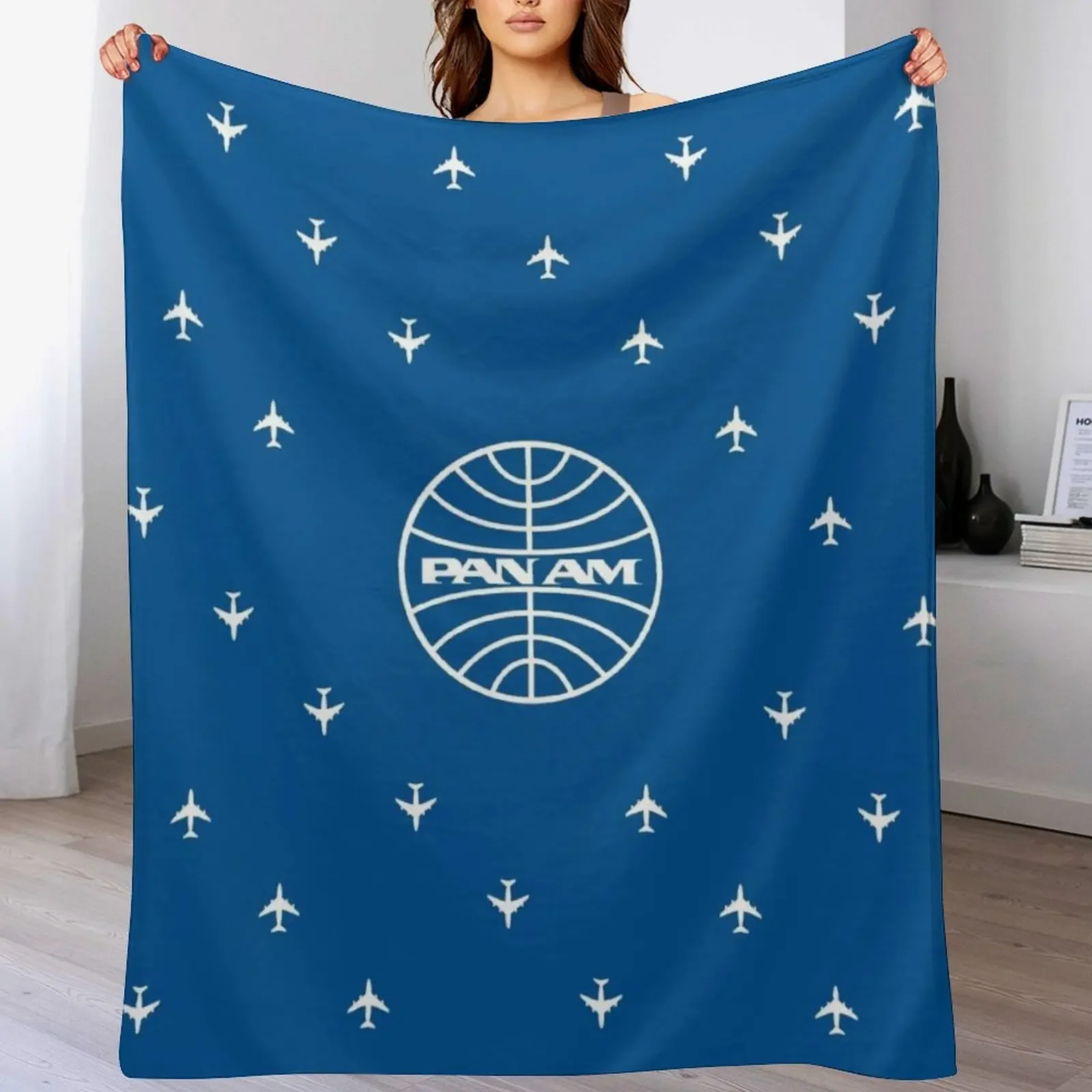 

Pan Am | Pan American Airways | Classic Pattern Design Throw Blanket Year Round Soft Comfortable Blanket for Home