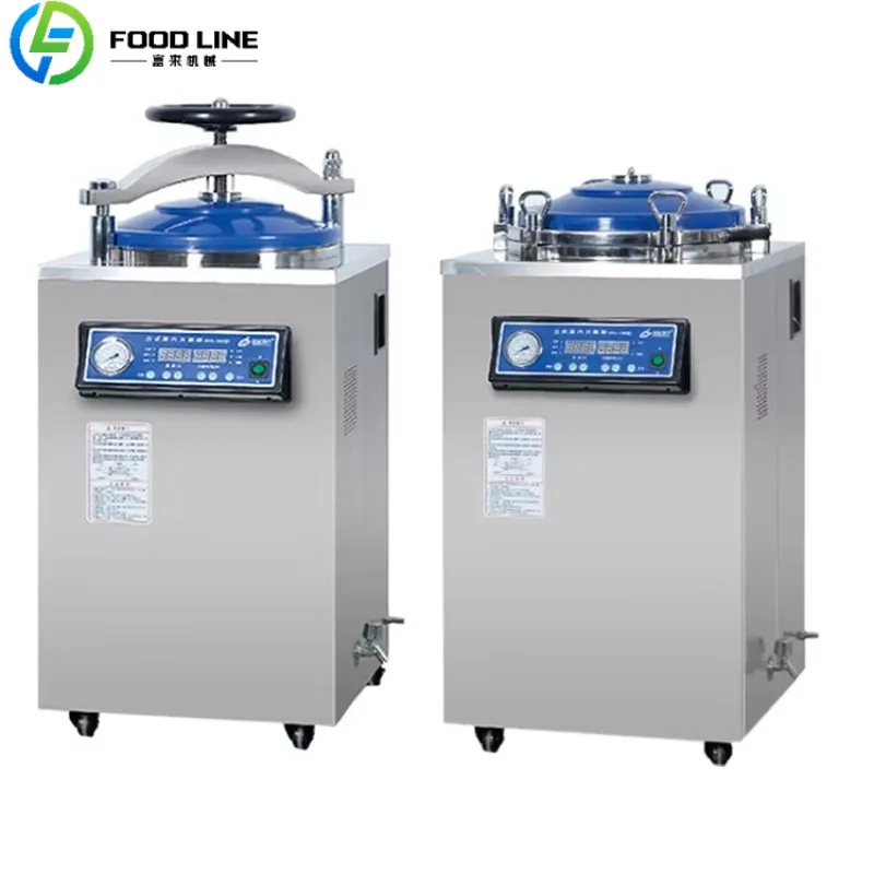 Vertical Steam Pressure Sterilizer Semi Automatic System for Food Preservation and Packaging