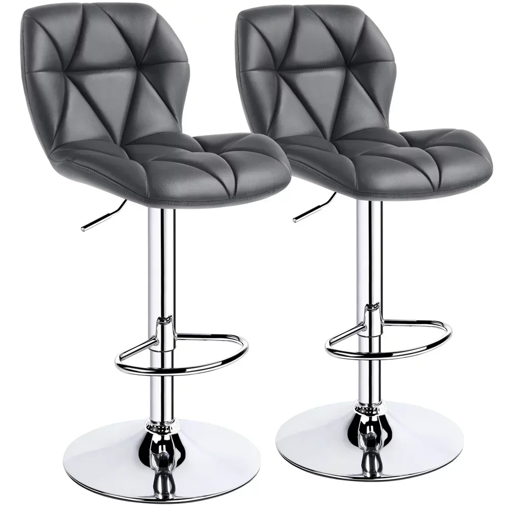 

Modern Adjustable Leatherette Swivel Bar Stool Armless Grey Chair Stool Counter Stool Bar Stools Stools For Kitchen