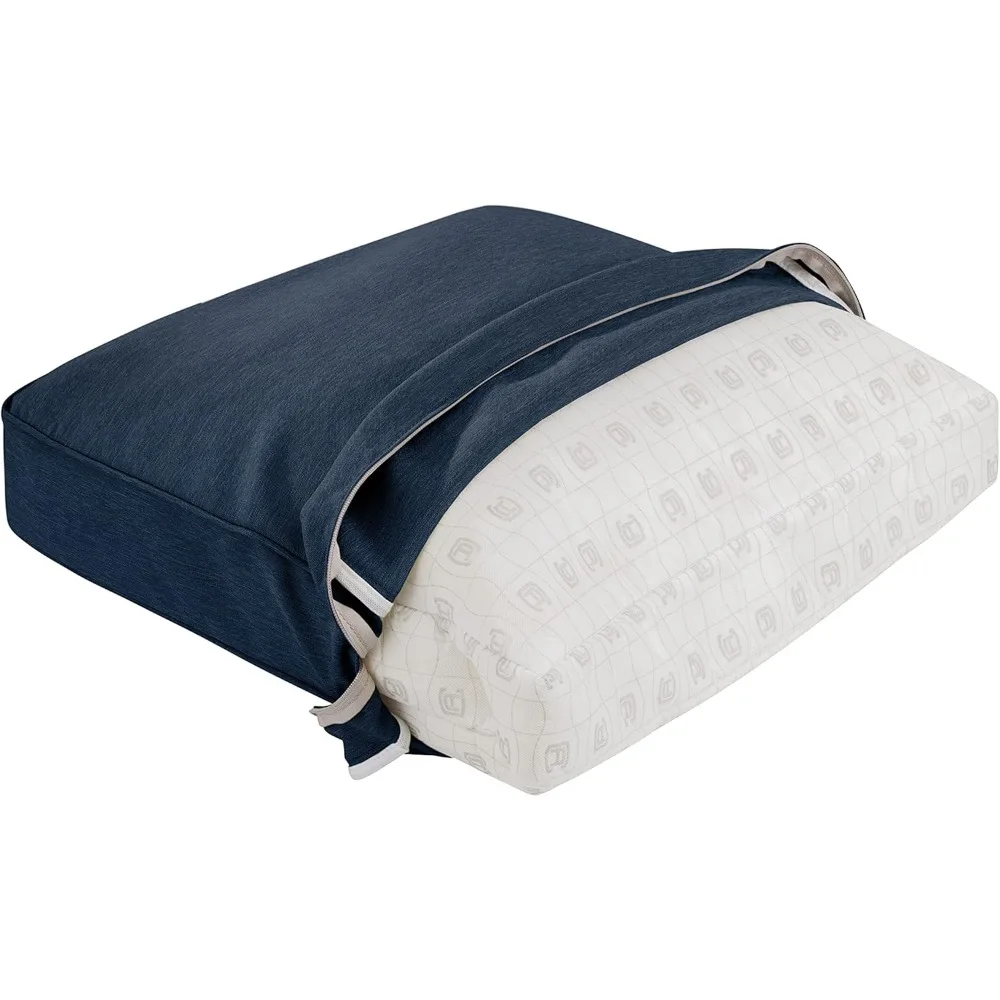 كرسي صالة الفناء الخارجي Montlake FadeSafe ووسادة LoveSeat، 25 × 22 × 4 بوصة، لون نيلي منقط، لأثاث الفناء