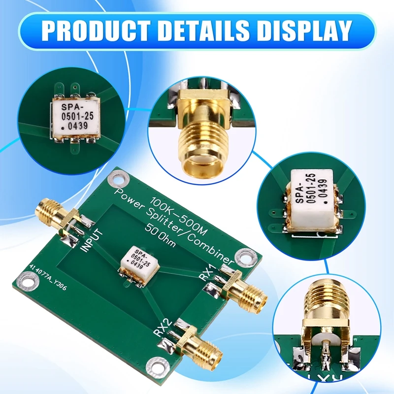 50 โอห์ม 100K-500Mhz Power Divider Combiner/Splitter (ไม่มีเปลือก)