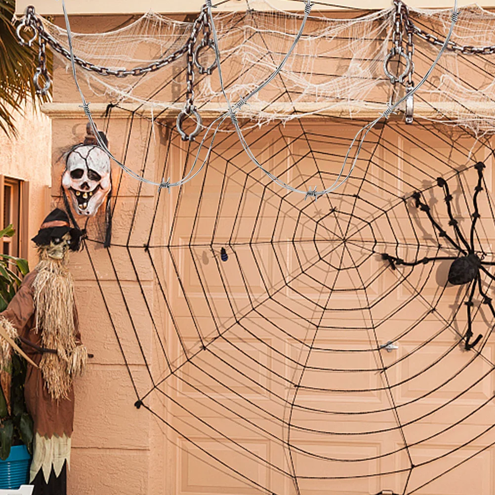 Fil de Simulation Artificiel pour Décoration d'Halloween, Accessoire de Fils Barbelés, Brindilles d'Arbre à Chrechargeable, 4 Pièces