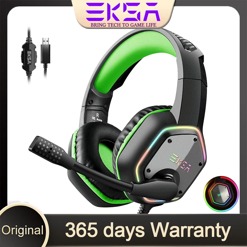 EKSA E1000 RGB 7.1 Gaming Headset Earphones Music For PS4 Play Station 4 Game PC Chat computer With Microphone