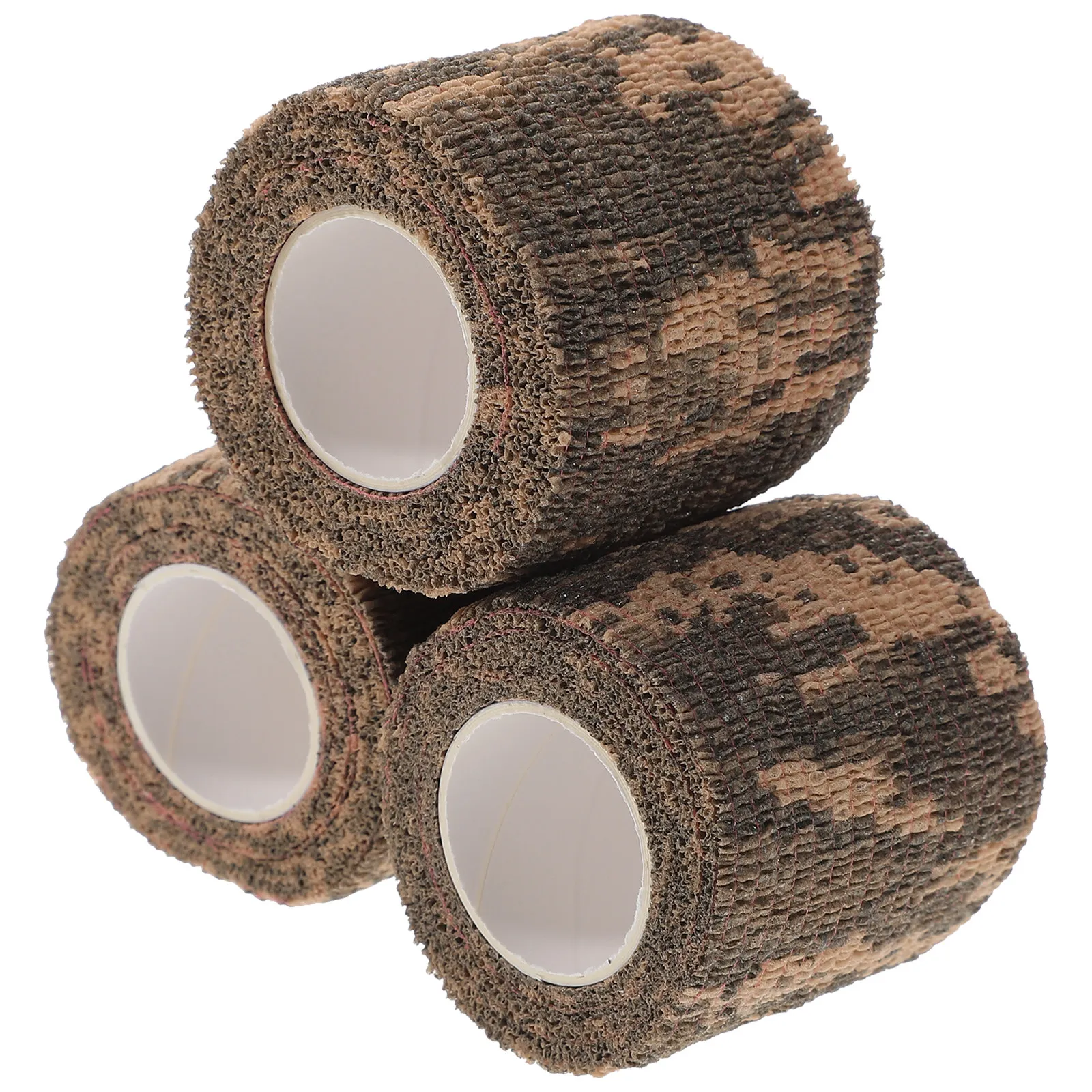 3 Rolls Camouflage Tape Outdoor Breathable Natural Latex Self-Adhesive Hunting Wrapping Tape for Gear Protection