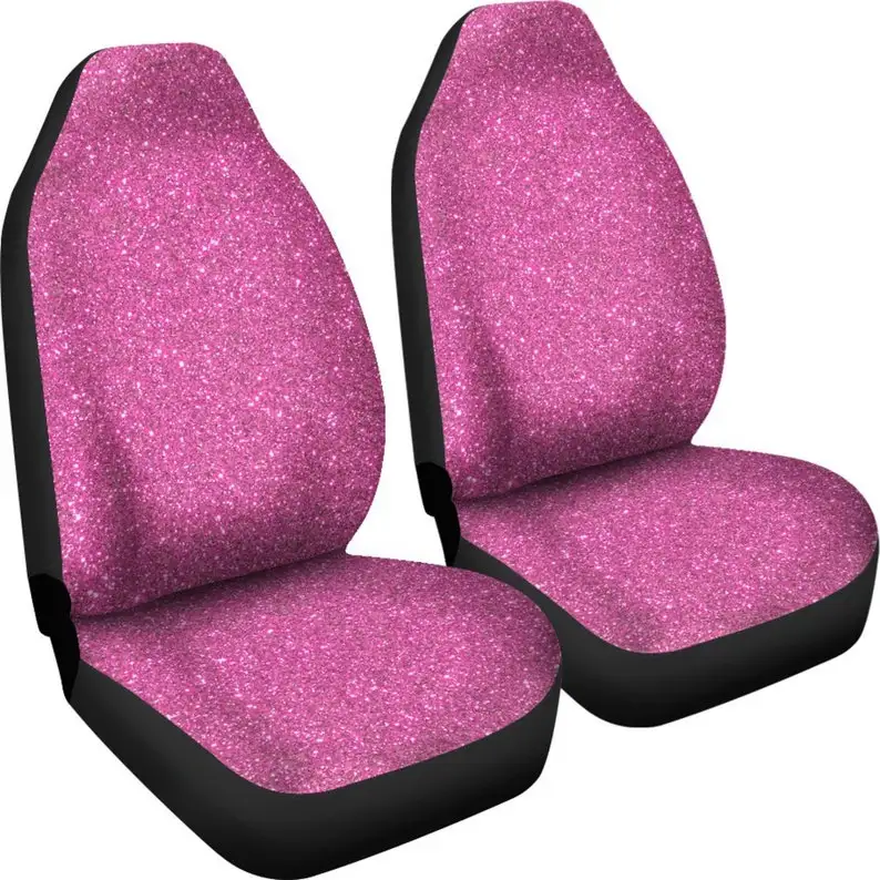 Pink Confetti Print Car Seat Covers Pair, 2 Front Car Seat Covers, Seat Cover for Car, Car Seat Protector, Car Accessory