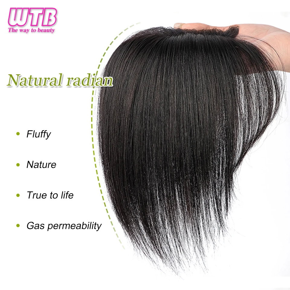 WTB Synthetic Bangs Wig Female Reissue With Bangs Natural Lifelike Bangs Wig Cover White Hair Suitable For Daily Wear