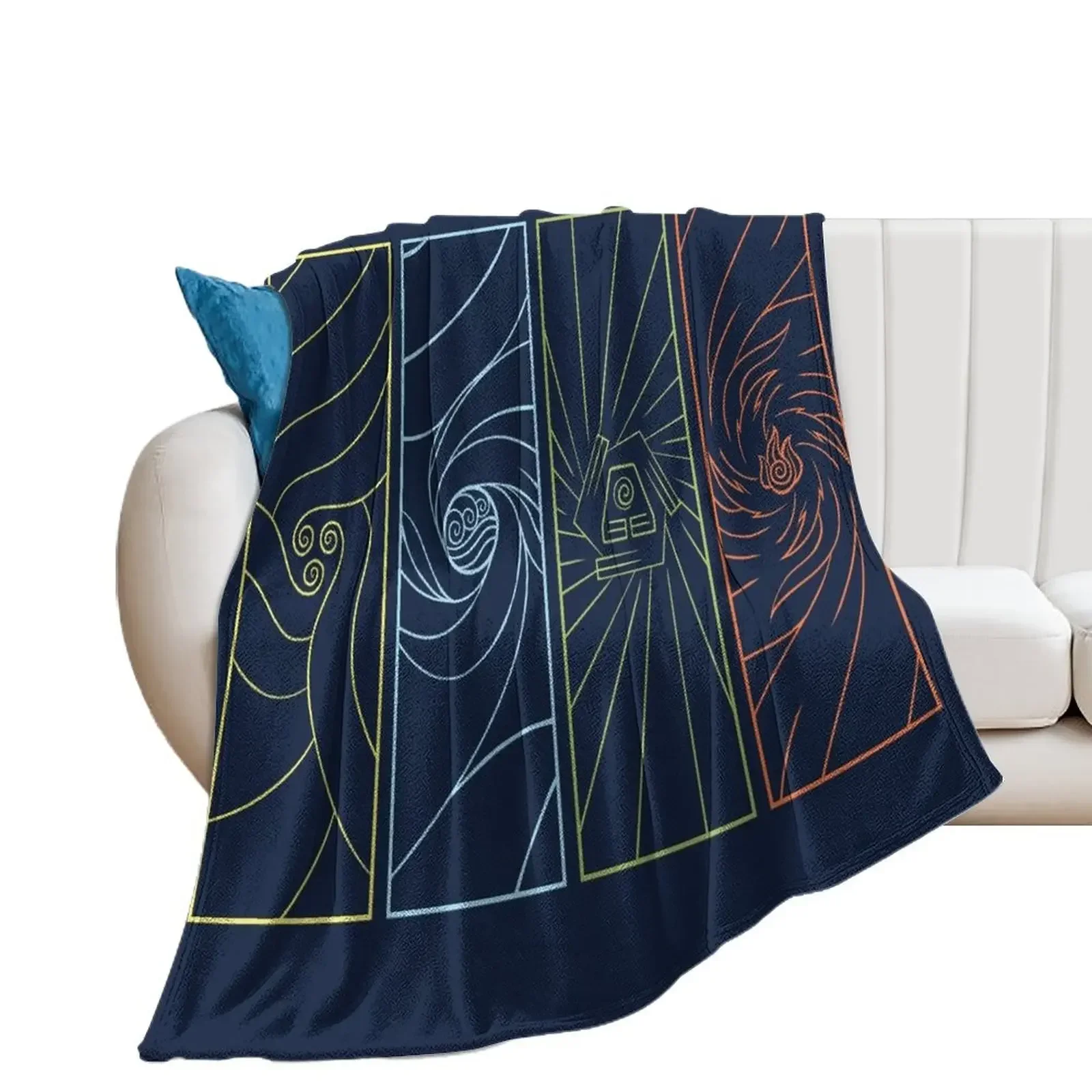 Minimalist Elemental Bending Throw Blanket warm winter Moving Heavy Blankets For Bed Blankets