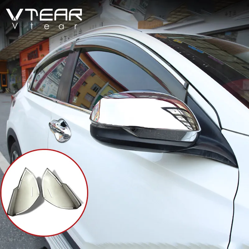 Vtear Car Rearview Mirror Cover For Honda HRV HR-V 2015-2022 Chrome Frame Covers Cap Exterior Car-styling Decoration Accessories