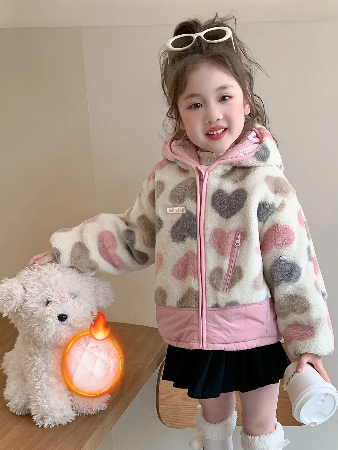 

Faionable Thiened Fce, хлопковая куртка с капюшоном для девочек, новая зимняя одежда, корейская детская верхняя одежда, модная