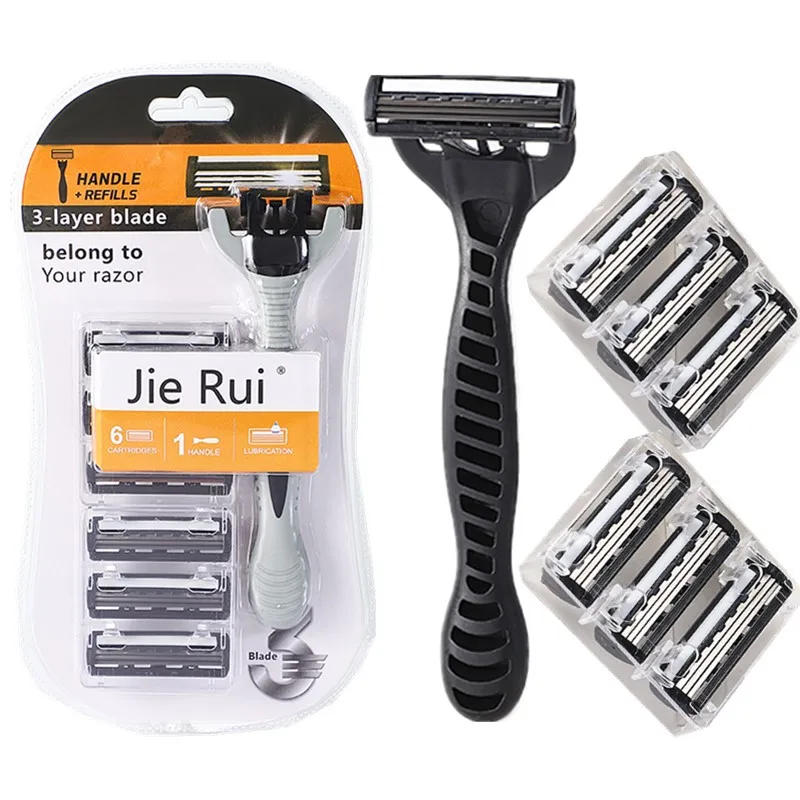 NEW Shaver Men Razor Shaving 3 Layer Stainless Blade Shaver Reusable Safety Razor Hair Removal Shaver Imported Blade Multi Tool